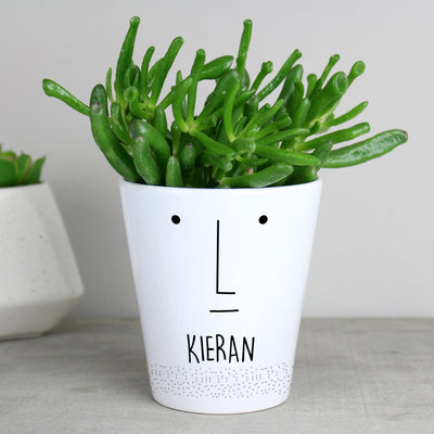 Personalised 'Mr Face' Ceramic Plant Pot - Shop Personalised Gifts
