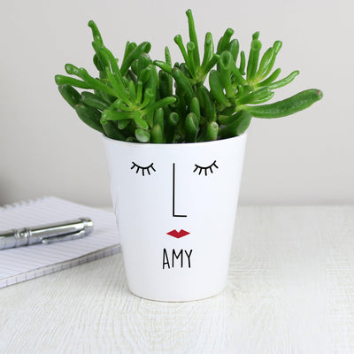 Personalised 'Mrs Face' Ceramic Plant Pot - Shop Personalised Gifts
