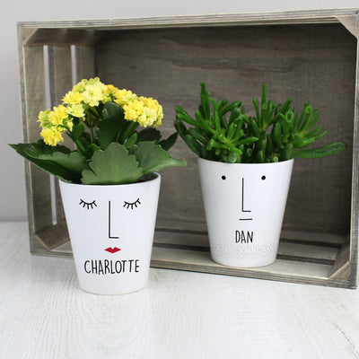 Personalised 'Mrs Face' Ceramic Plant Pot - Shop Personalised Gifts