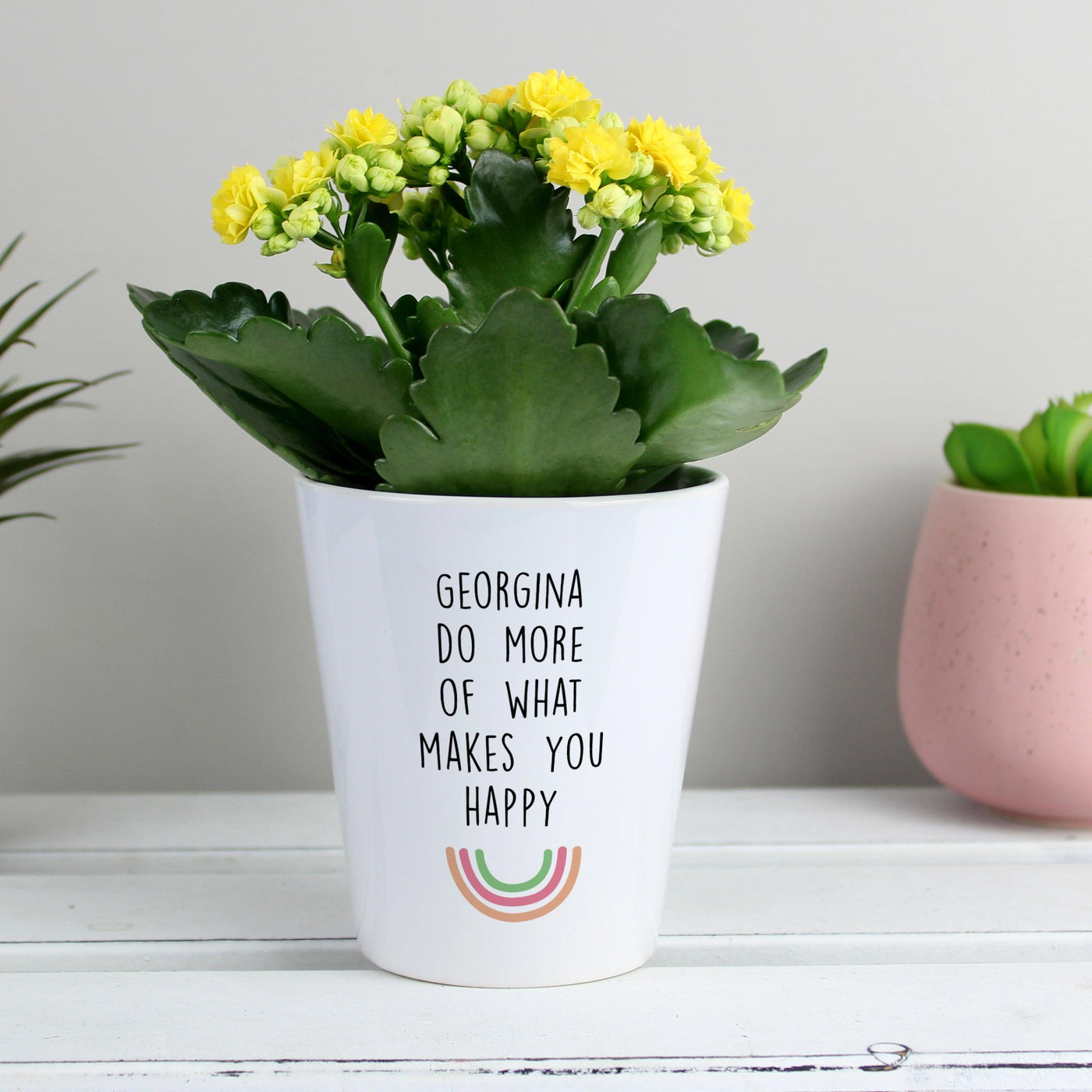 Personalised Rainbow Ceramic Plant Pot - Shop Personalised Gifts