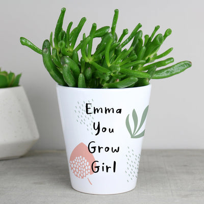 Personalised Abstract Pattern Ceramic Plant Pot - Shop Personalised Gifts