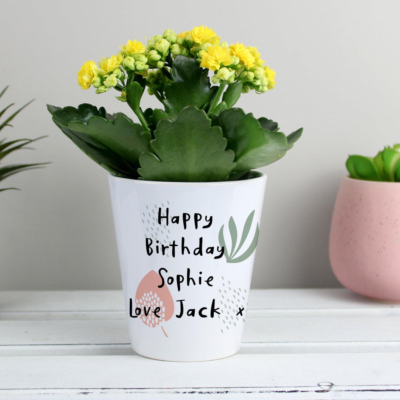 Personalised Abstract Pattern Ceramic Plant Pot - Shop Personalised Gifts