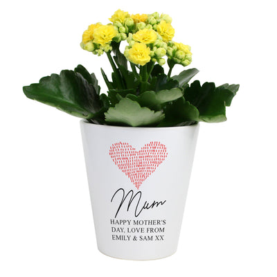Personalised Heart Ceramic Plant Pot - Shop Personalised Gifts