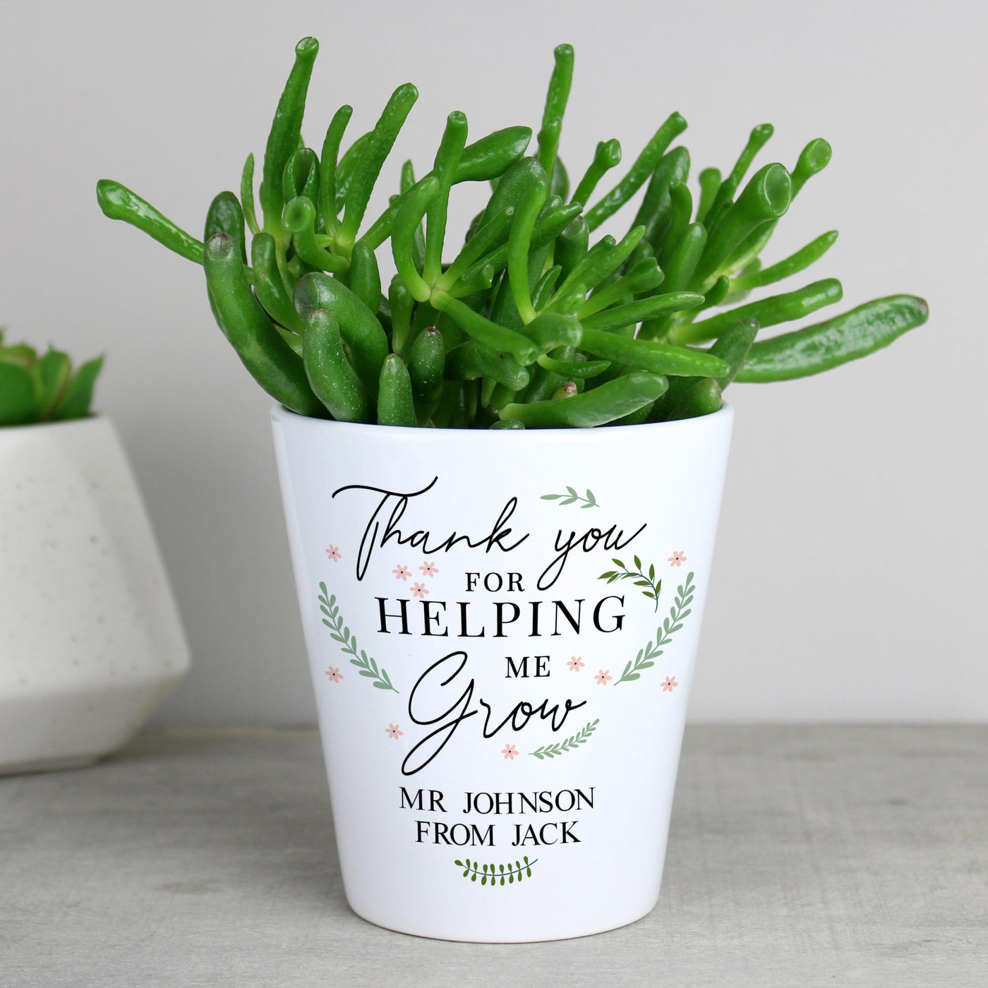 Personalised Thank You For Helping Me Grow Ceramic Plant Pot - Shop Personalised Gifts
