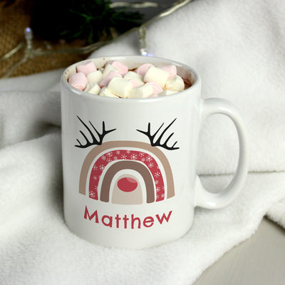 Personalised Rainbow Reindeer Ceramic Mug - Shop Personalised Gifts