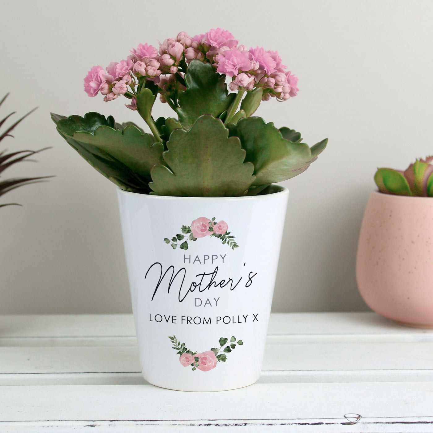 Personalised Abstract Rose Happy Mothers Day Plant Pot - Shop Personalised Gifts