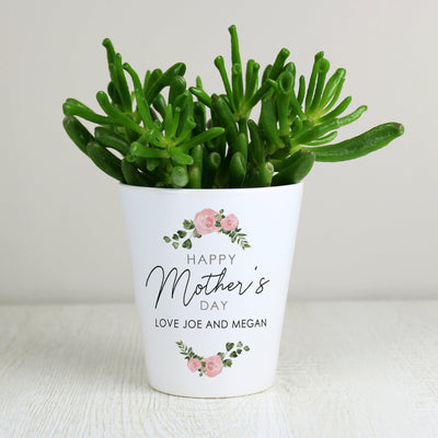Personalised Abstract Rose Happy Mothers Day Plant Pot - Shop Personalised Gifts