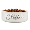 Personalised Grey Pawprint Name 14cm Medium Pet Bowl