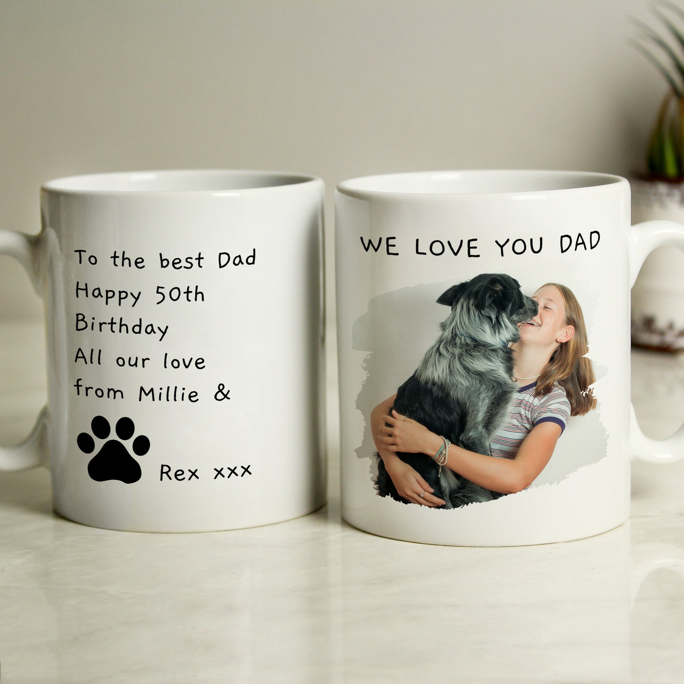 Personalised Free Text Pet Photo Upload Ceramic Mug