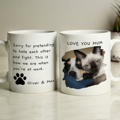 Personalised Free Text Pet Photo Upload Ceramic Mug