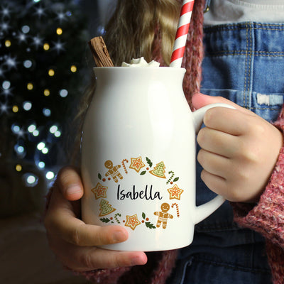 Personalised Christmas Ceramic Milk Jug