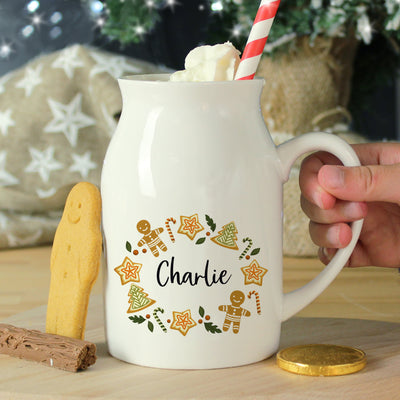 Personalised Christmas Ceramic Milk Jug