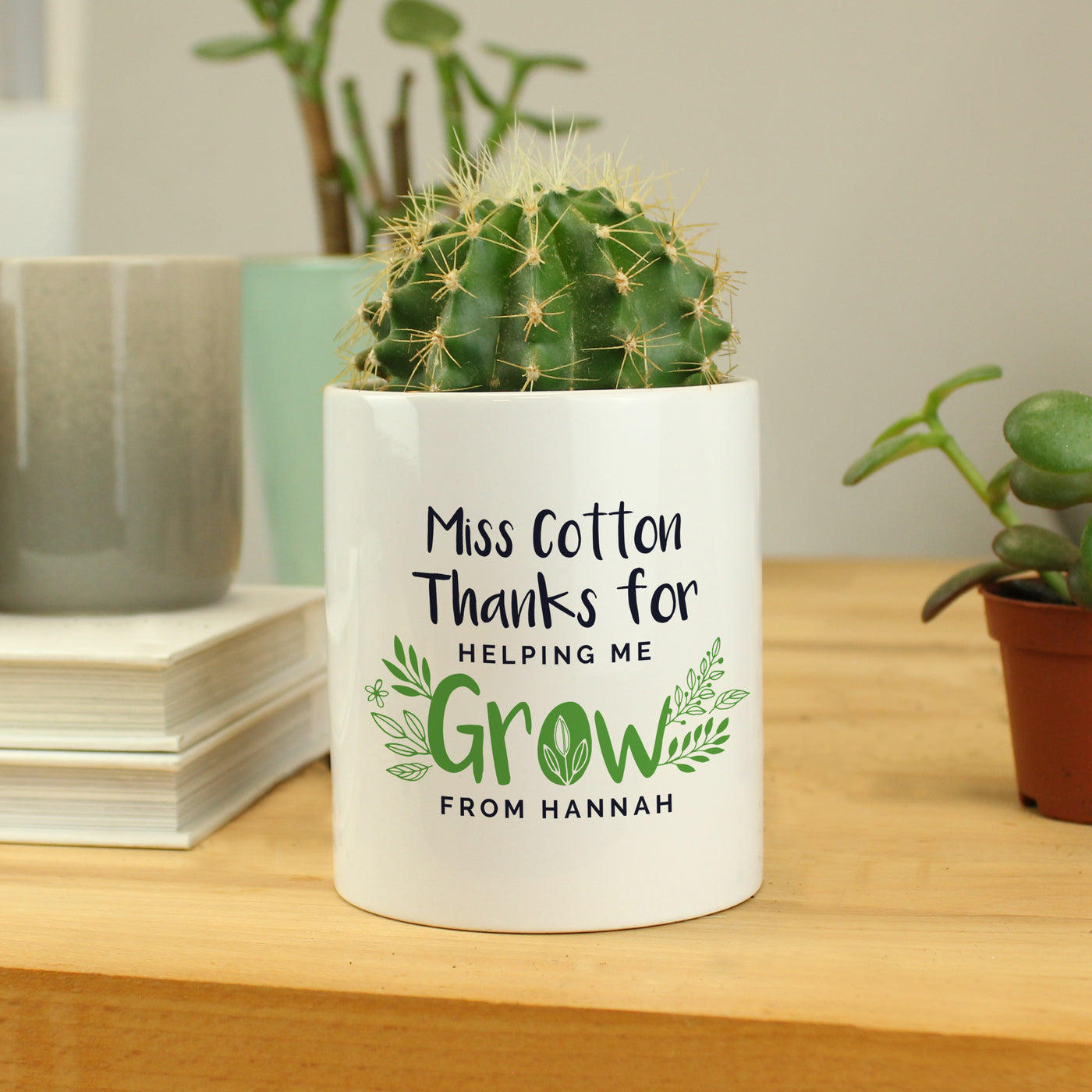 Personalised Thanks For Helping Me Grow Ceramic Storage Pot
