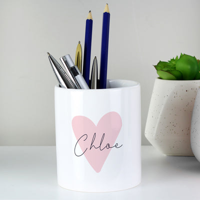 Personalised Pink Heart Ceramic Storage Pot