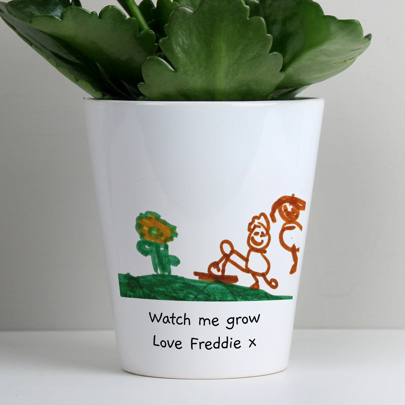 Personalised Childrens Drawing Photo Upload Ceramic Plant Pot