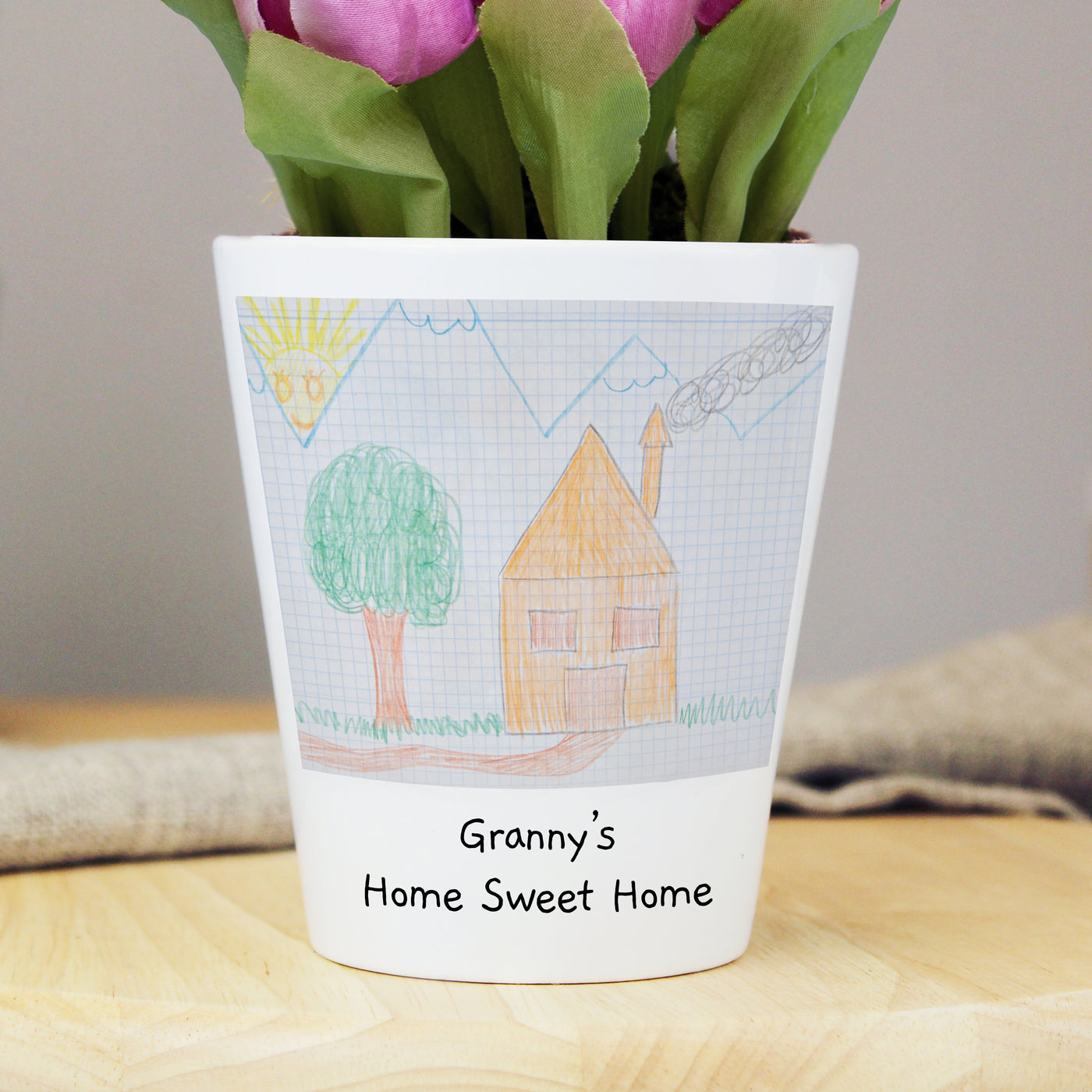 Personalised Childrens Drawing Photo Upload Ceramic Plant Pot