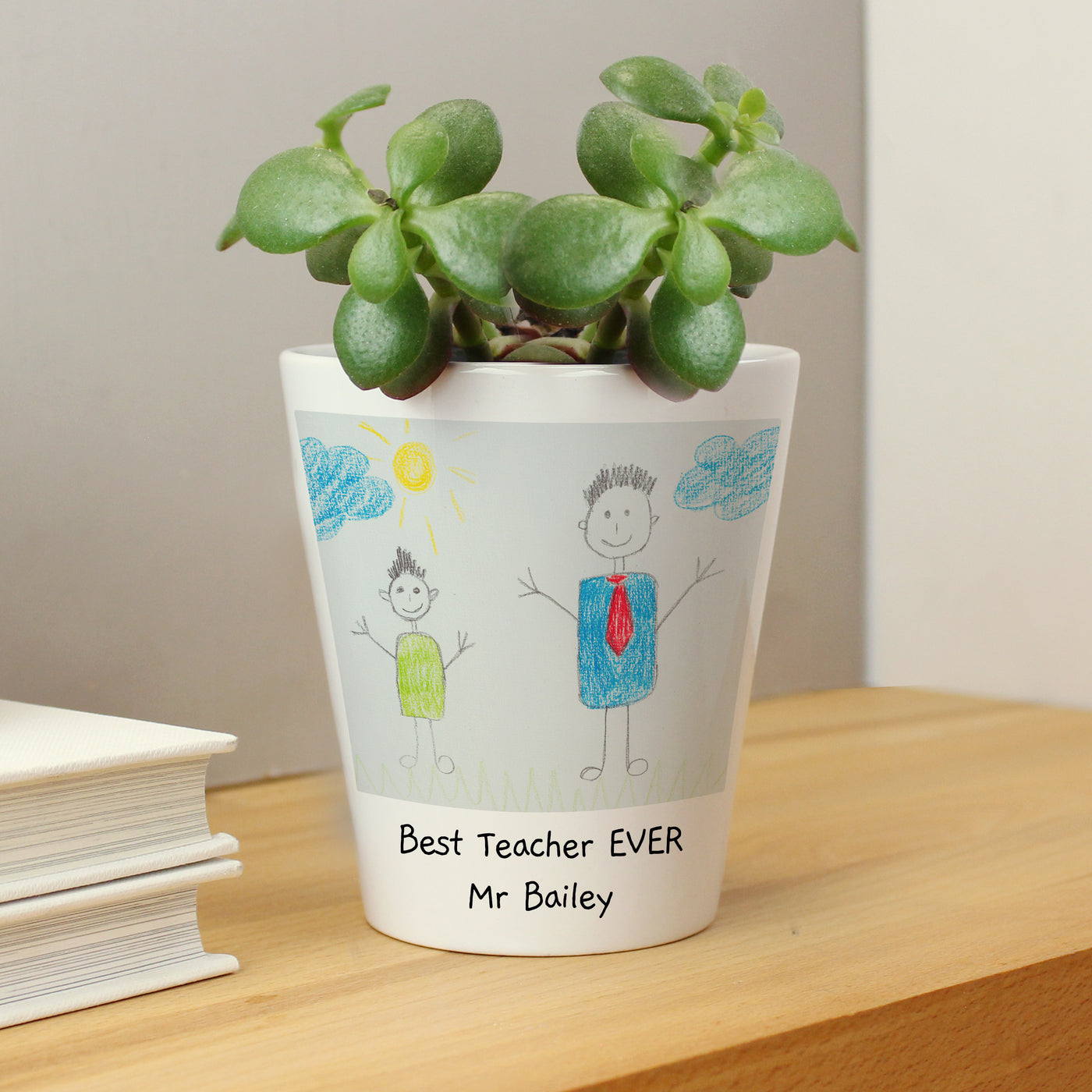 Personalised Childrens Drawing Photo Upload Ceramic Plant Pot