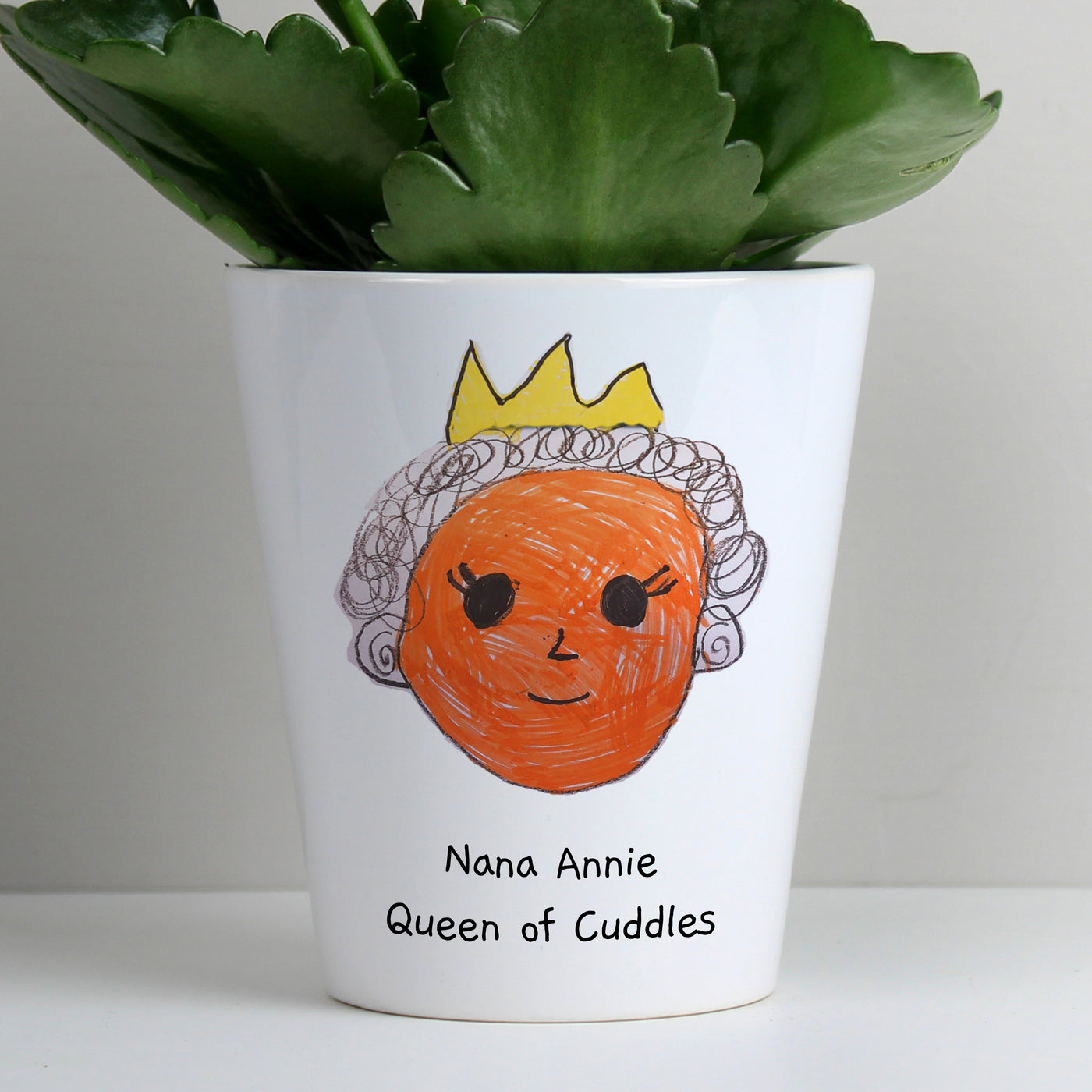 Personalised Childrens Drawing Photo Upload Ceramic Plant Pot