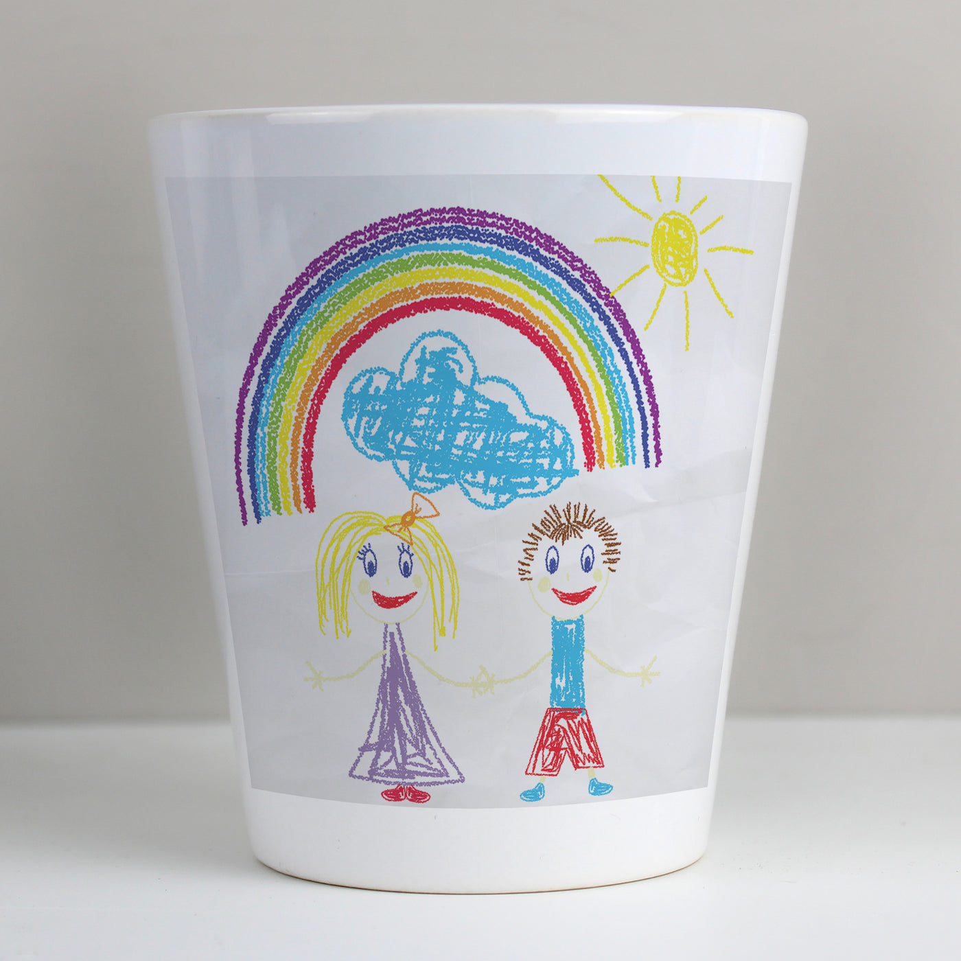 Personalised Childrens Drawing Photo Upload Ceramic Plant Pot