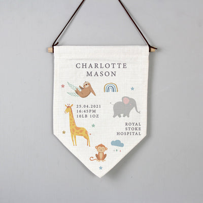 Personalised Zoo Animal Hanging Banner