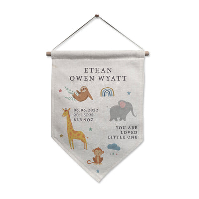 Personalised Zoo Animal Hanging Banner