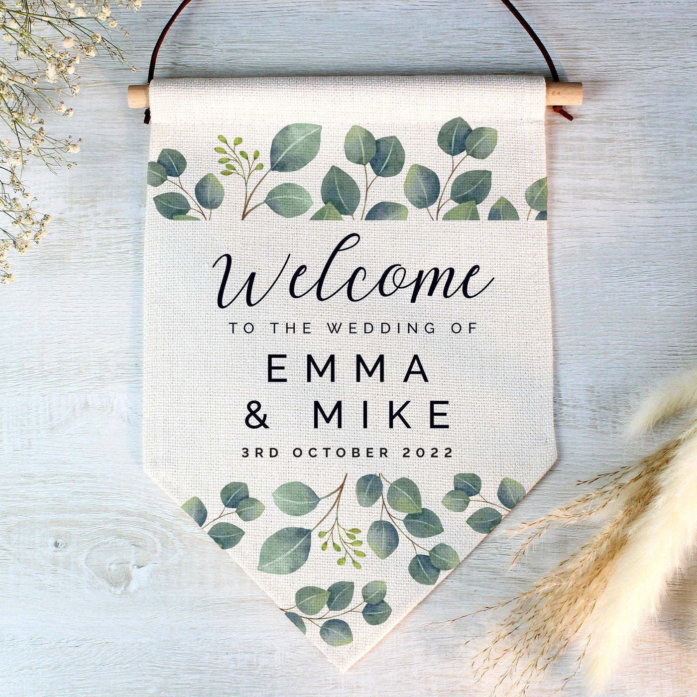 Personalised Botanical Wedding Hanging Banner - Shop Personalised Gifts