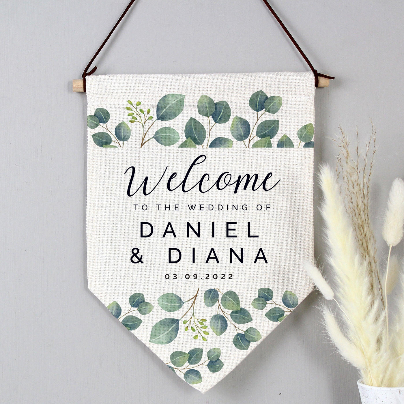 Personalised Botanical Wedding Hanging Banner - Shop Personalised Gifts