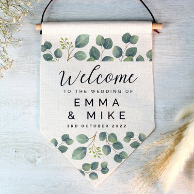 Personalised Botanical Wedding Hanging Banner - Shop Personalised Gifts