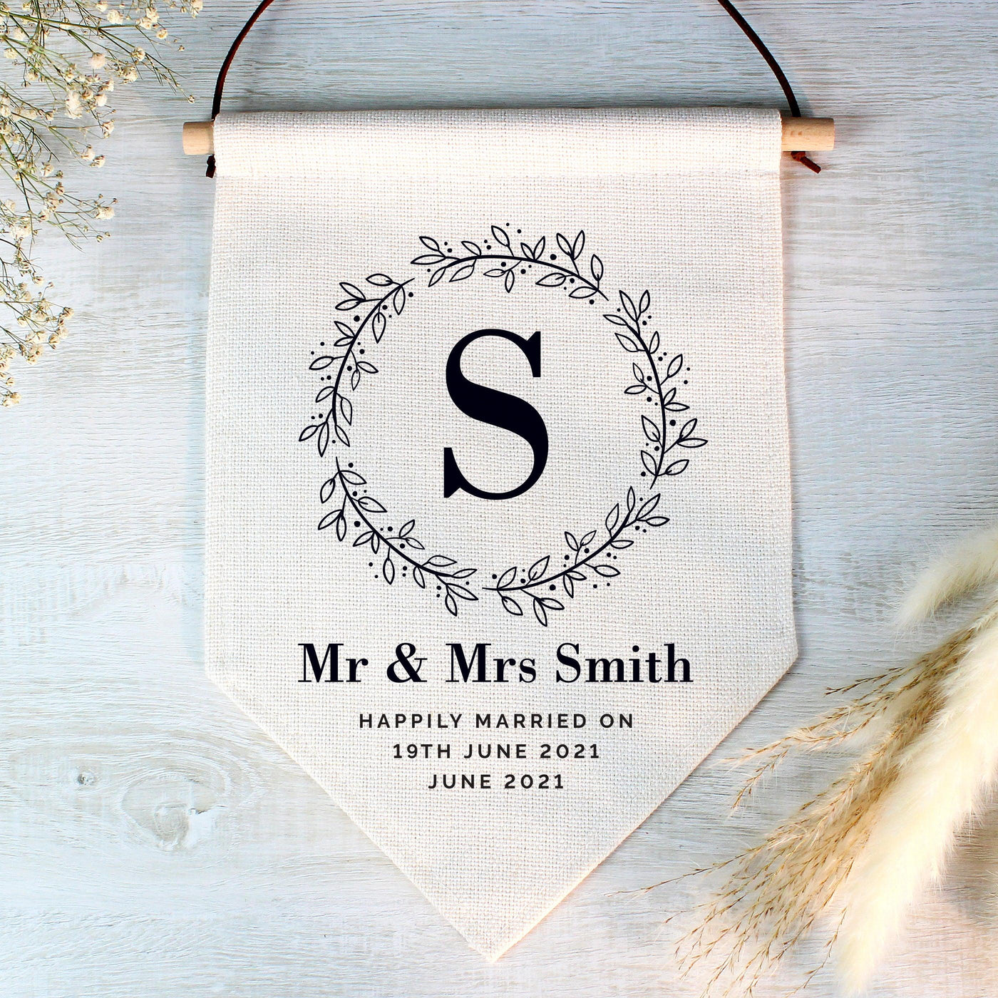 Personalised Floral Leaf Hanging Banner - Shop Personalised Gifts