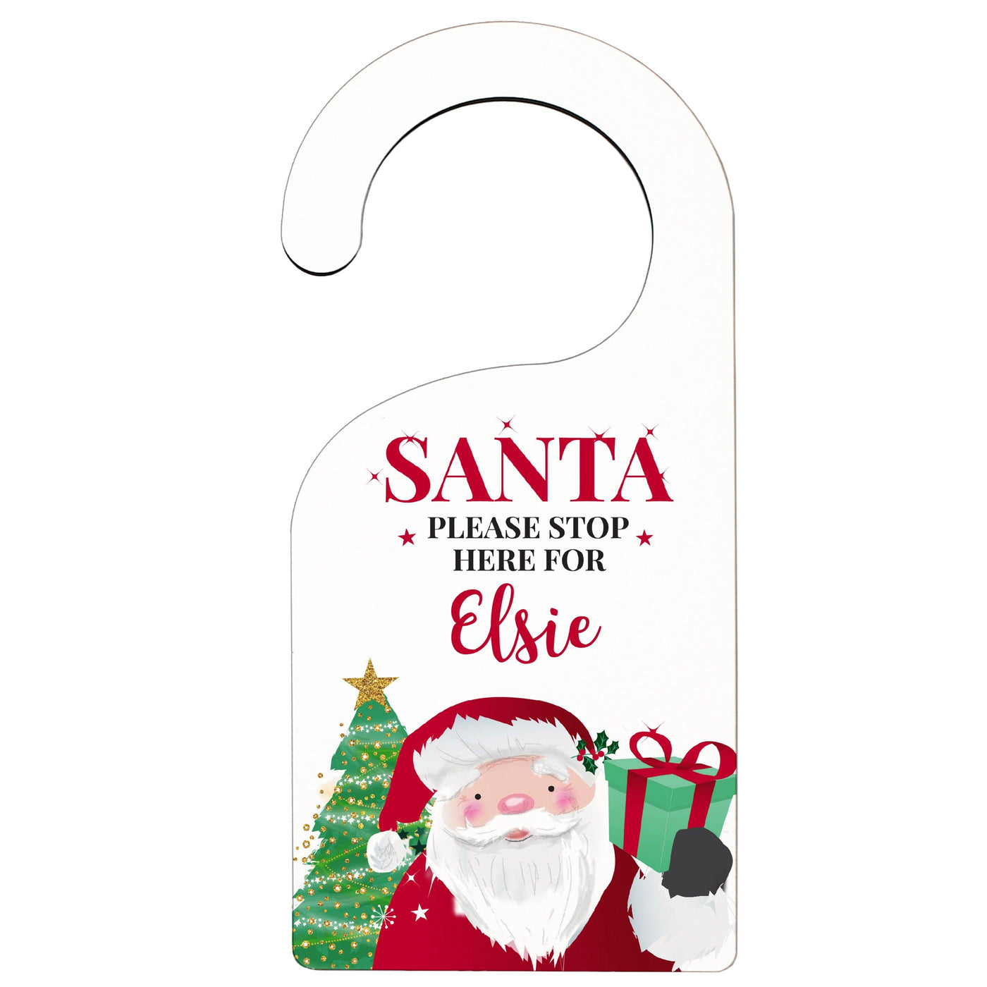 Personalised Santa Stop Here Christmas Door Hanger - Shop Personalised Gifts