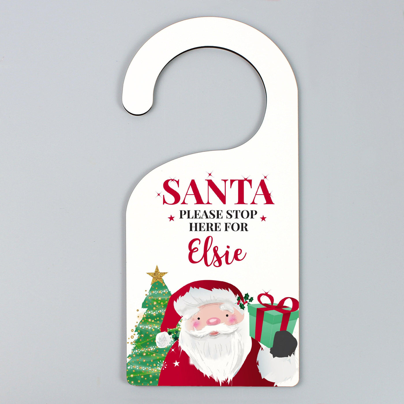 Personalised Santa Stop Here Christmas Door Hanger - Shop Personalised Gifts