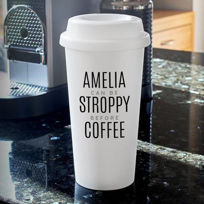 Personalised Black Text Slogan Double Walled Travel Mug - Shop Personalised Gifts