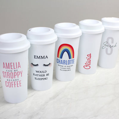 Personalised Pink Text Slogan Double Walled Travel Mug - Shop Personalised Gifts