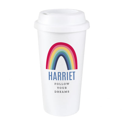 Personalised Rainbow Double walled Travel Mug - Shop Personalised Gifts