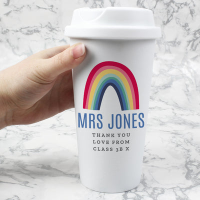 Personalised Rainbow Double walled Travel Mug - Shop Personalised Gifts