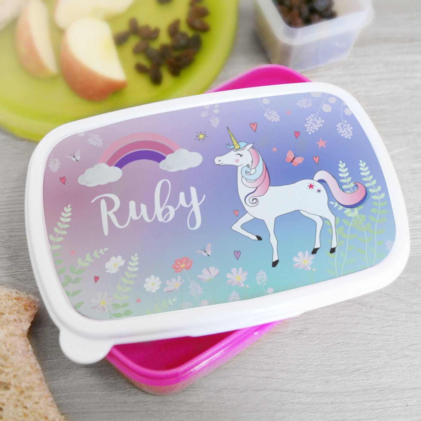 Personalised Unicorn Name Only Pink Lunch Box - Shop Personalised Gifts