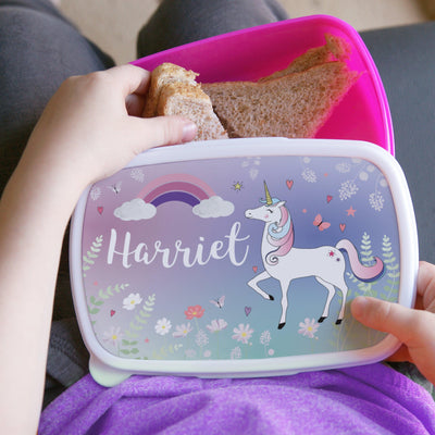 Personalised Unicorn Name Only Pink Lunch Box - Shop Personalised Gifts