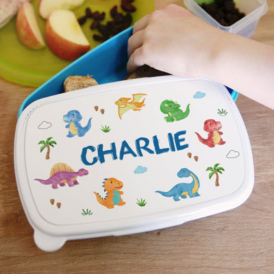 Personalised Dinosaur Name Only Blue Lunch Box - Shop Personalised Gifts