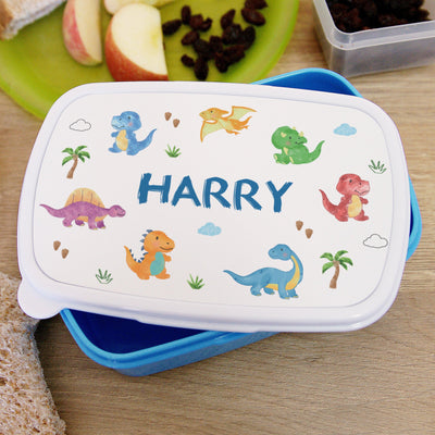 Personalised Dinosaur Name Only Blue Lunch Box - Shop Personalised Gifts