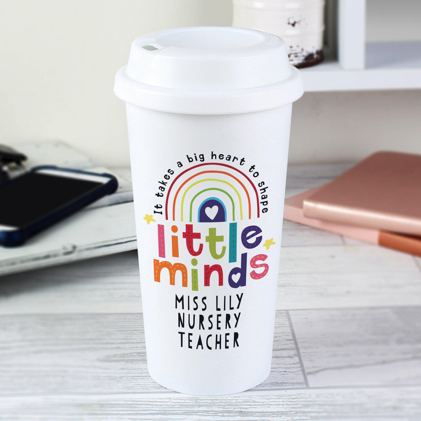 Personalised Shape Little Minds Travel Mug - Shop Personalised Gifts