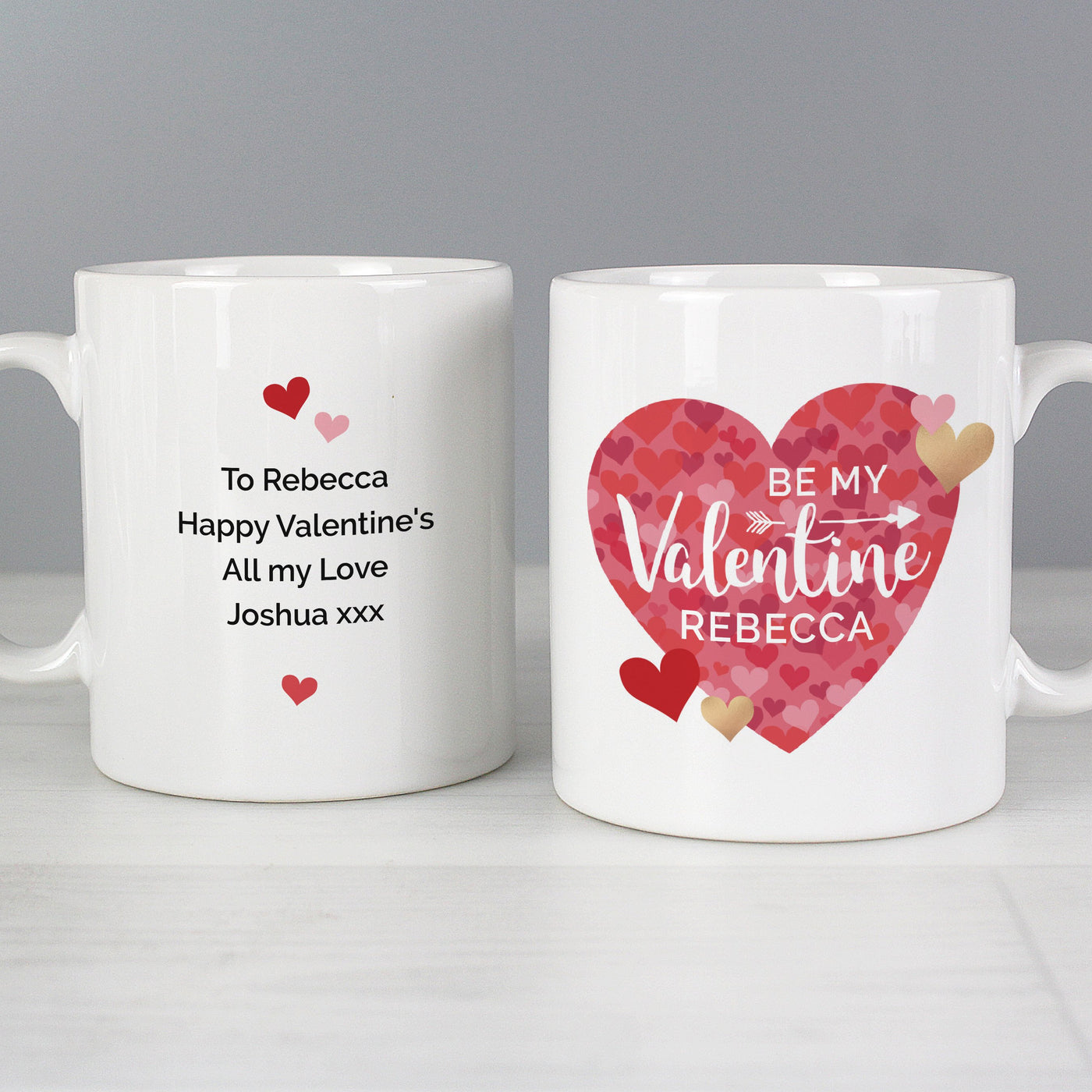 Personalised Valentine's Day Ceramic Confetti Hearts Mug & Coaster Set - Shop Personalised Gifts