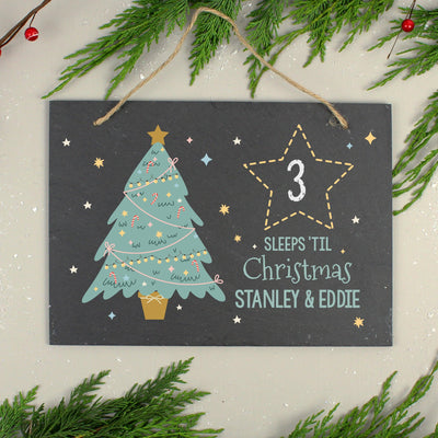Personalised Christmas Countdown Hanging Large Slate Sign - Shop Personalised Gifts