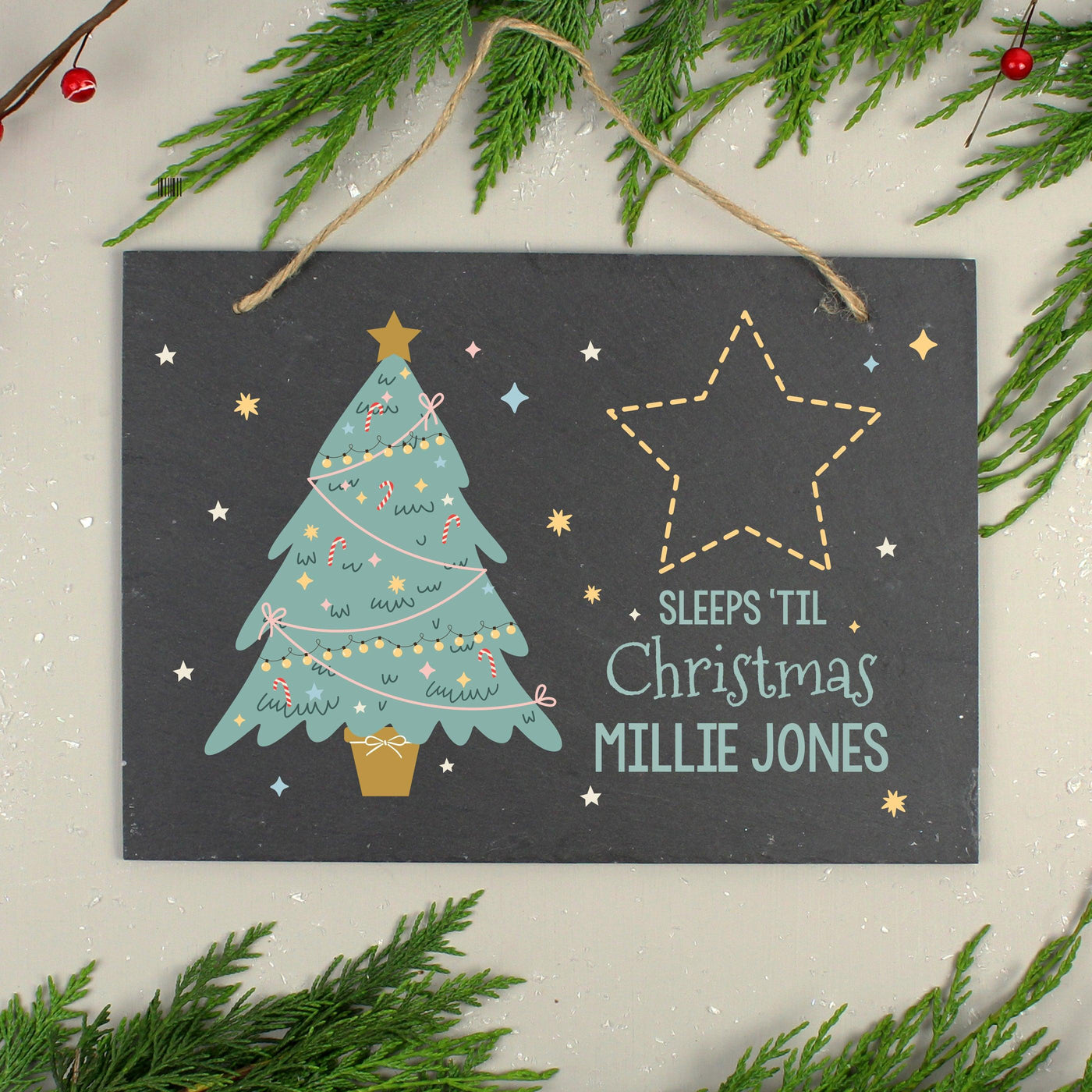 Personalised Christmas Countdown Hanging Large Slate Sign - Shop Personalised Gifts