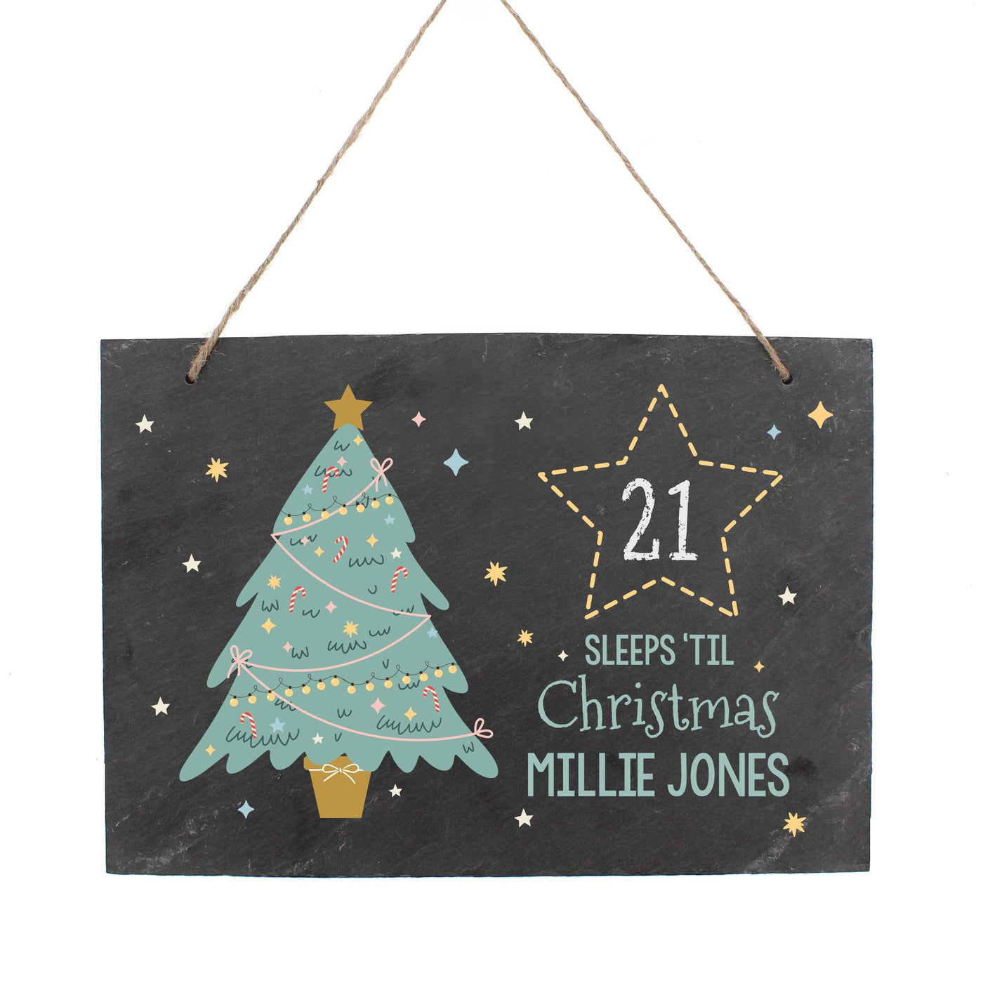 Personalised Christmas Countdown Hanging Large Slate Sign - Shop Personalised Gifts