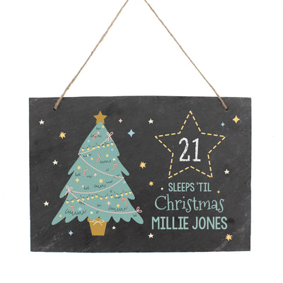 Personalised Christmas Countdown Hanging Large Slate Sign - Shop Personalised Gifts