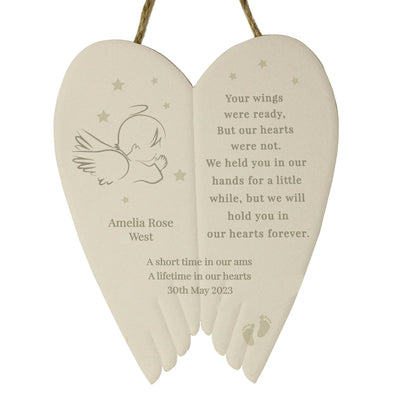 Personalised Little Angel Ceramic Wings