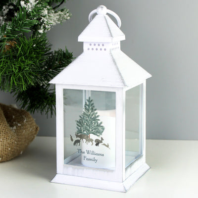 Personalised A Winter's Night White Lantern - Shop Personalised Gifts