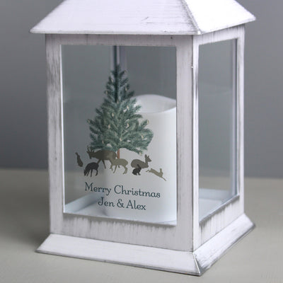 Personalised A Winter's Night White Lantern - Shop Personalised Gifts