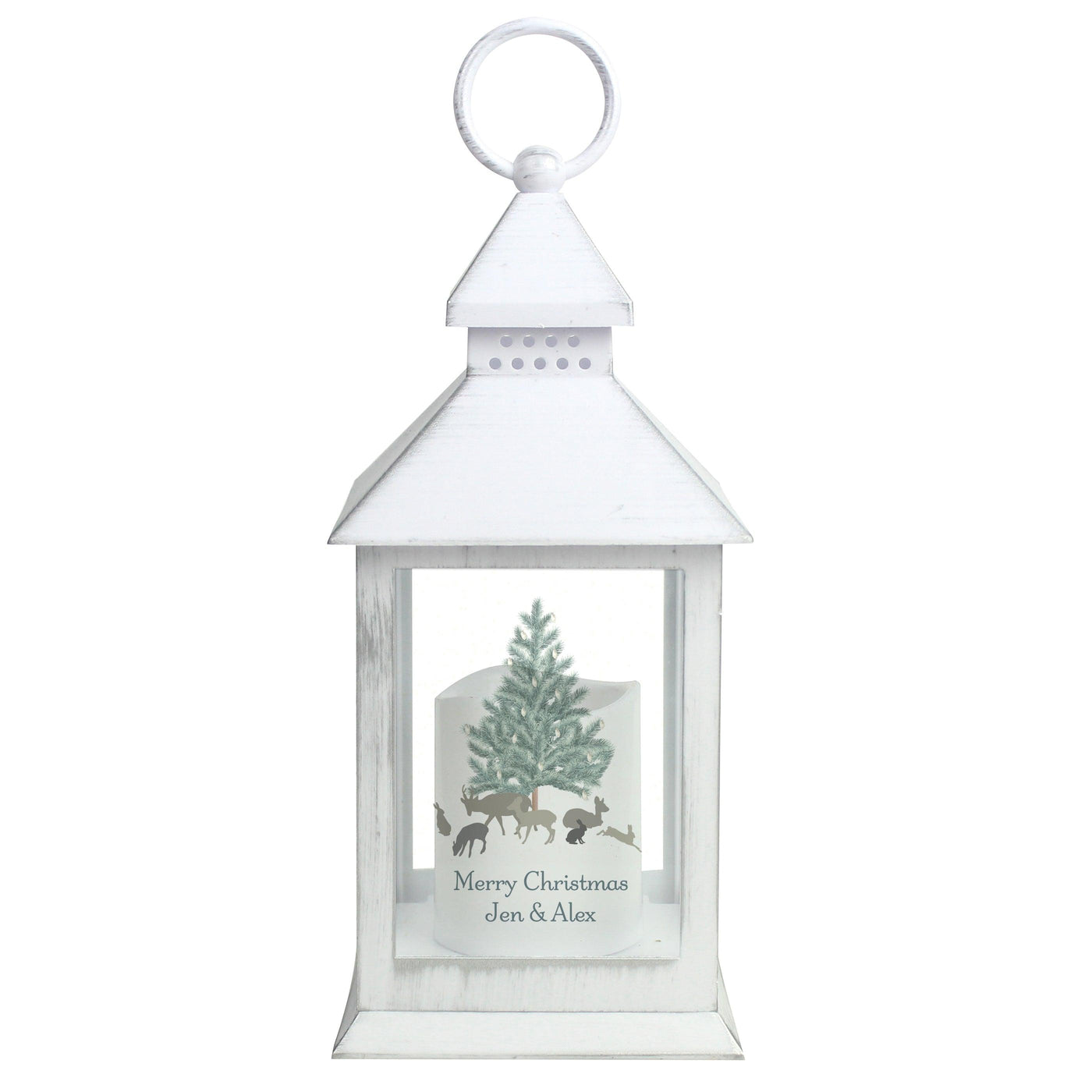 Personalised A Winter's Night White Lantern - Shop Personalised Gifts