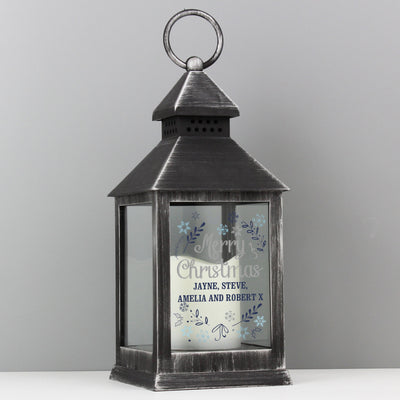 Personalised Christmas Frost Rustic Black Lantern - Shop Personalised Gifts